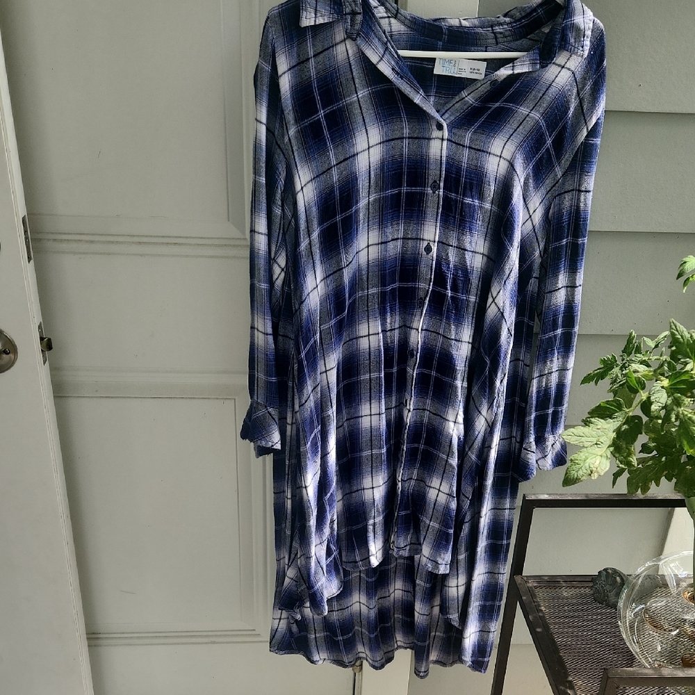 Time and Tru Blue Plaid Dress